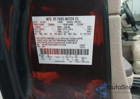 2009 Ford Escape Xlt z USA, uszkodzony, nr VIN 1FMCU93749KC31334